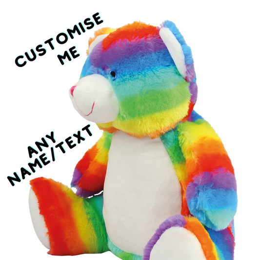 Mumbles Rainbow Bear- Personalisable