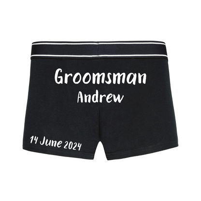Personalised, Groom, Best Man and  Groomsman Boxer shorts,