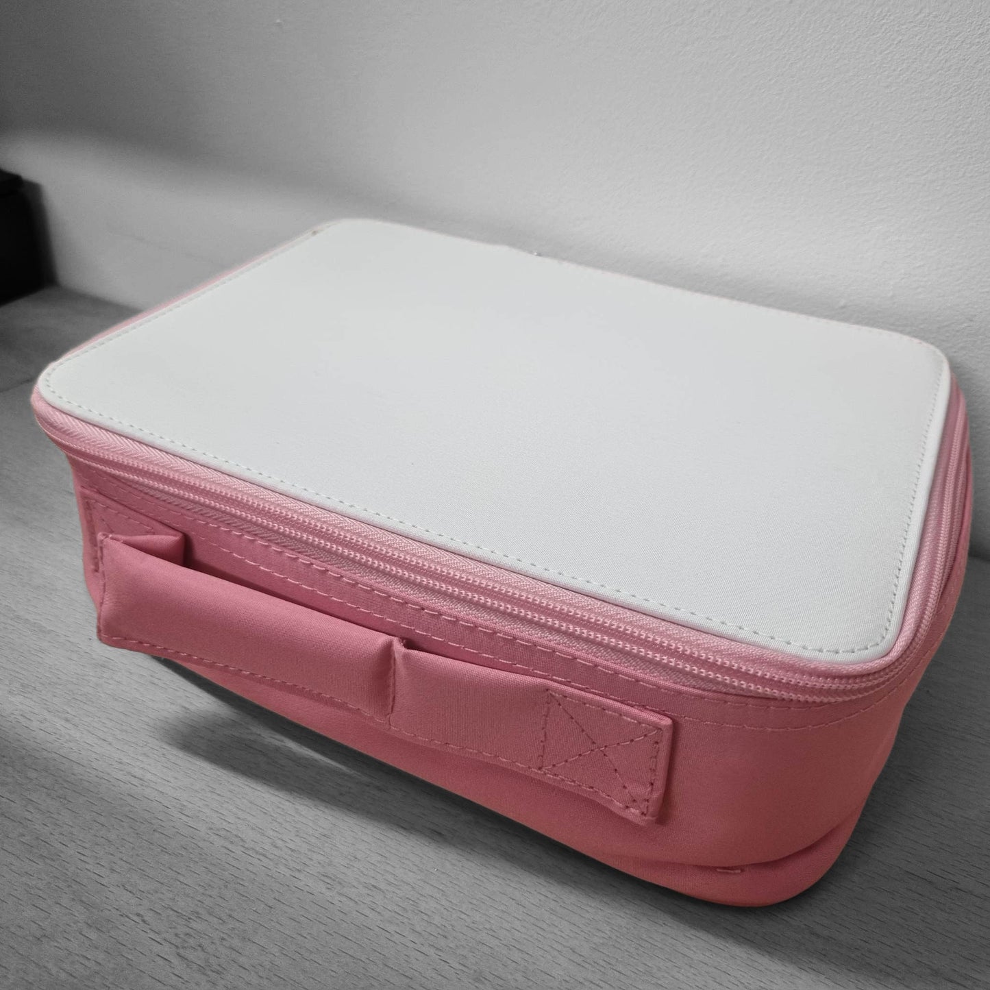 Custom Pink Lunchbox Lunchbag Cooler with Zip - School / Work / Child / Adult - Personalise with Name