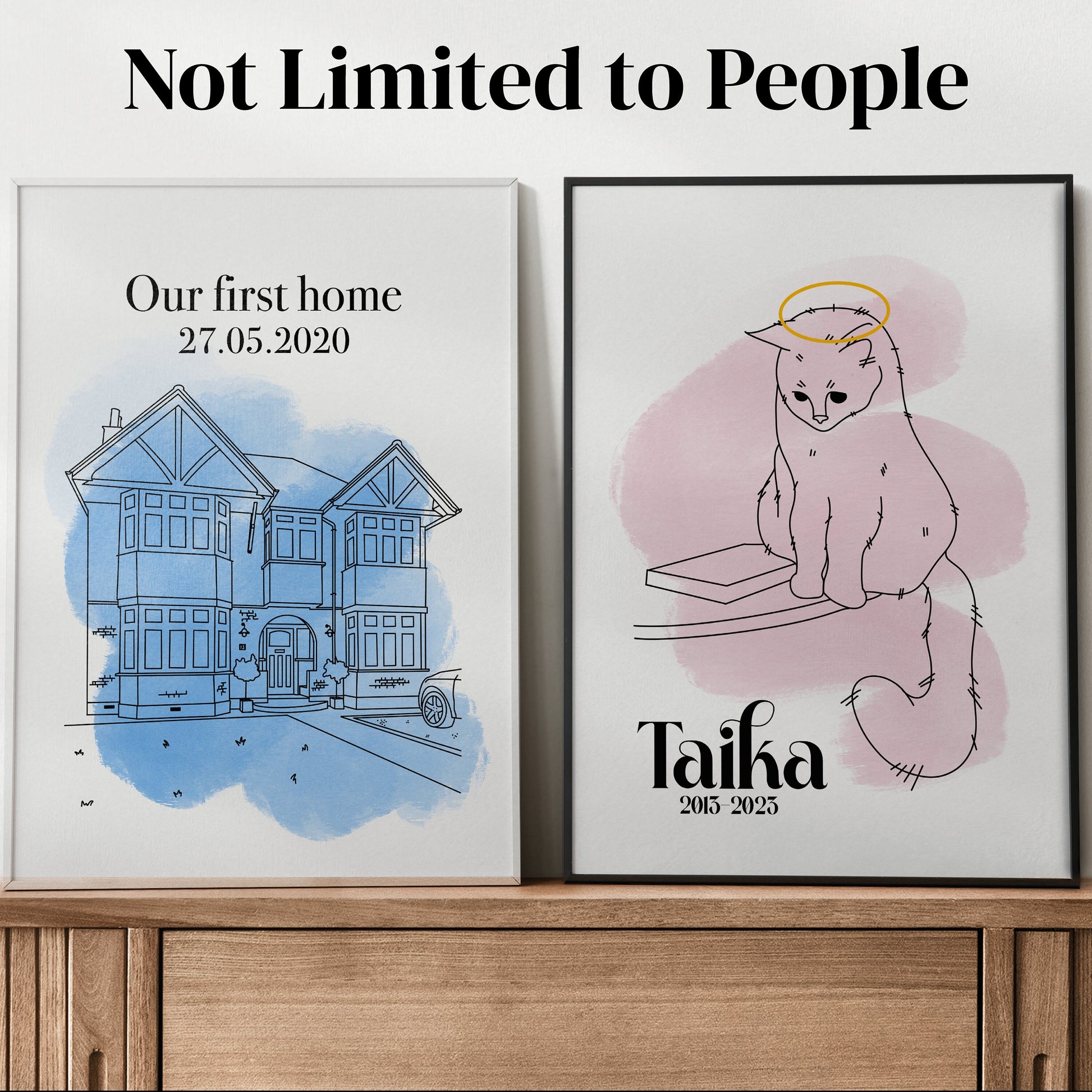 Custom Line Drawing Print- Hand Drawn from image- With name- Personalised- Custom print- Digital- A4- A3- Framed- Home Decor