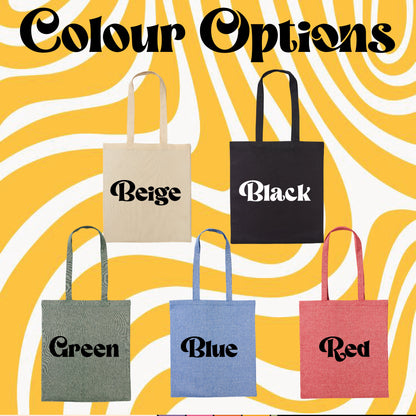 My Anxiety Got Me Racing To Conclusions - Retro Aesthetic Tote Bag - Custom Colour - Eco Friendly - Recycled Materials