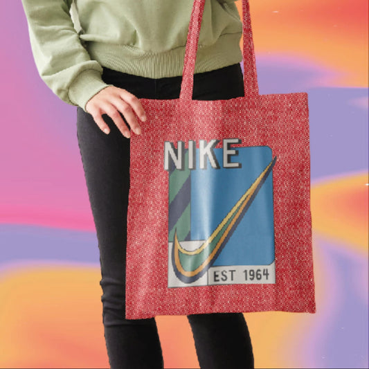 Retro Nike Tote - Retro Aesthetic Tote Bag - Custom Colour - Eco Friendly - Recycled Materials