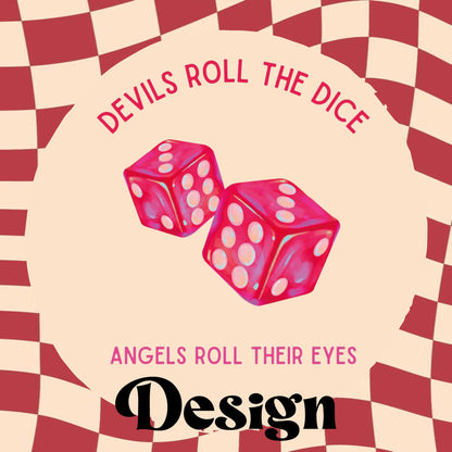 Devils Roll The Dice Angles Roll Their Eyes - Retro Aesthetic Tote Bag - Custom Colour - Eco Friendly - Recycled Materials - Taylor Swift