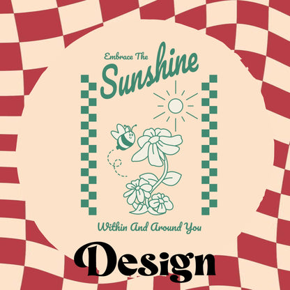 Embrace The Sunshine - Retro Aesthetic Tote Bag - Custom Colour - Eco Friendly - Recycled Materials