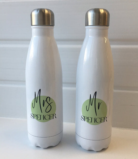 Mr & Mrs Bowling bottle/ Any Name/ Wedding gift/ wedding table/