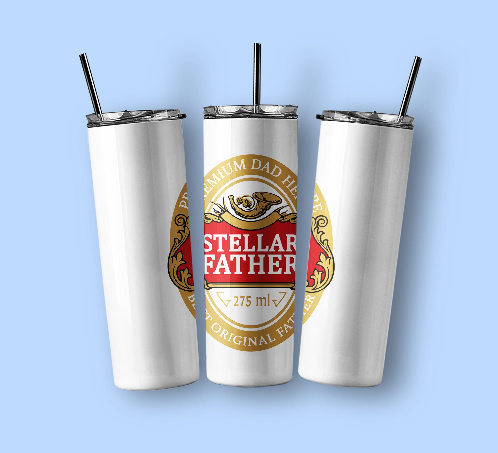 Stellar Farther 20oz Stainless Steel Tumbler with Reusable Straw Metal / Plastic Bottle Perfect Gift - Christmas / Birthday.