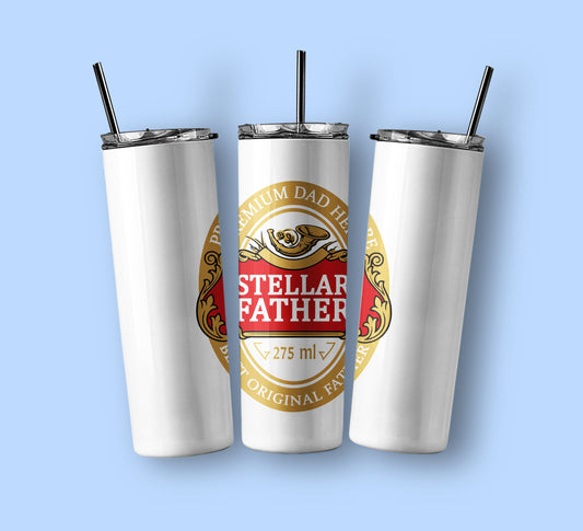 Stellar Farther 20oz Stainless Steel Tumbler with Reusable Straw Metal / Plastic Bottle Perfect Gift - Christmas / Birthday.