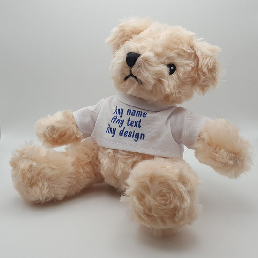 GEORGE Teddy Bear With Personalised Customisable T-Shirt - Add Any Photo/Design/Text