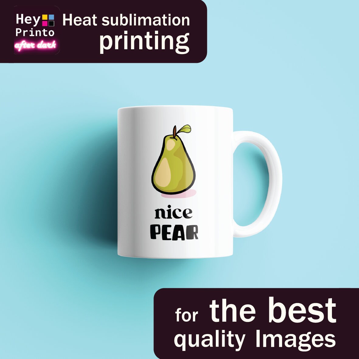 Nice pear mug, nice pair mug, boob joke mug, offensive funny coffee cup, fruit coffee mug