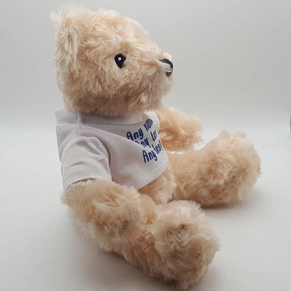 GEORGE Teddy Bear With Personalised Customisable T-Shirt - Add Any Photo/Design/Text