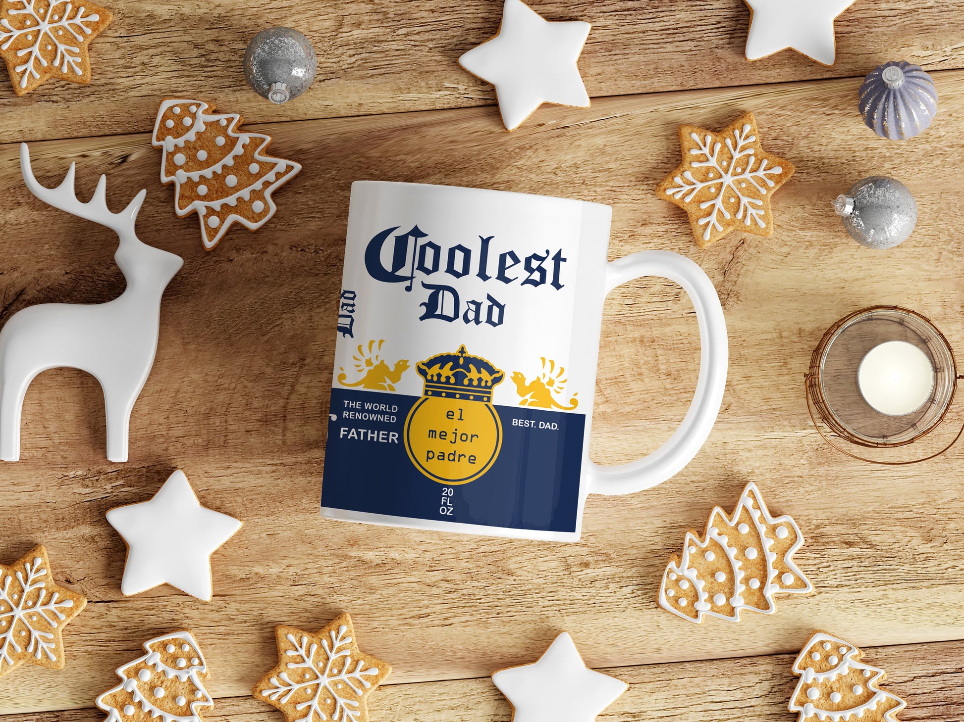 Coolest Dad Novelty White 11oz Ceramic Mug - Christmas- Birthday-Furthers Day - Ideal Gift
