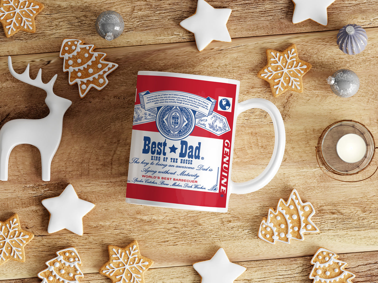 Best Dad Novelty White 11oz Ceramic Mug - Christmas- Birthday-Furthers Day - Ideal Gift