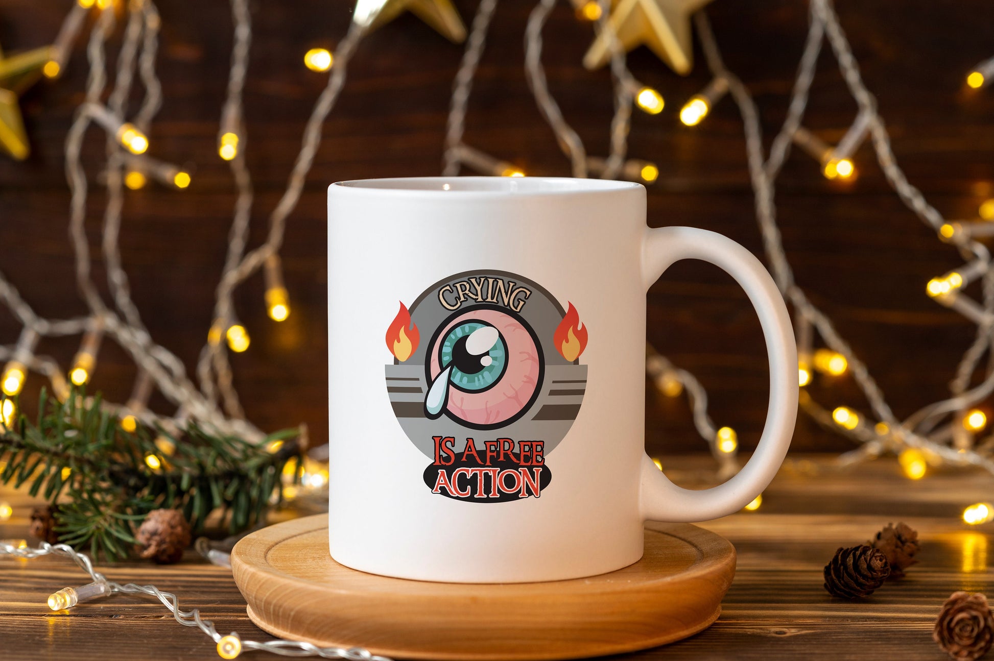 Dungeons and Dragons | DnD | Crying is a free action | Mug | Dungeons and Dragons Inspired Coffee Mug