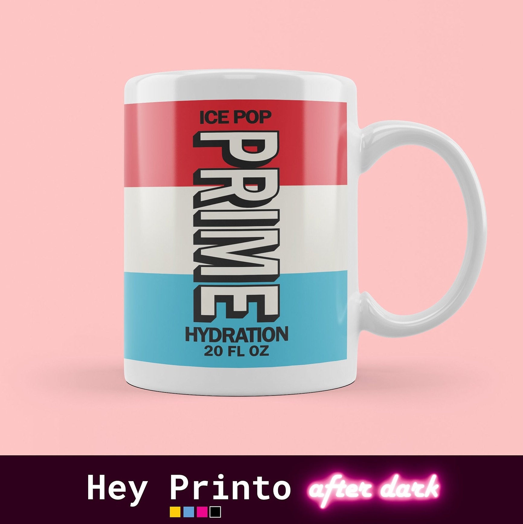 Prime mug, logan paul merch, ice pop prime mug, fun gift