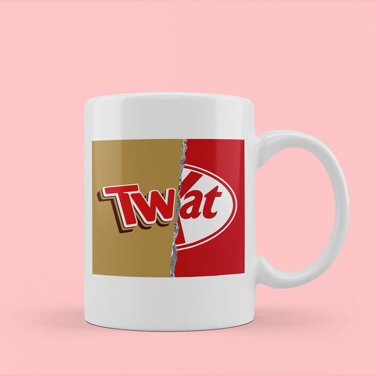 twix and kitkat twat mug. chocolate bar twat mug. funny builders mug.