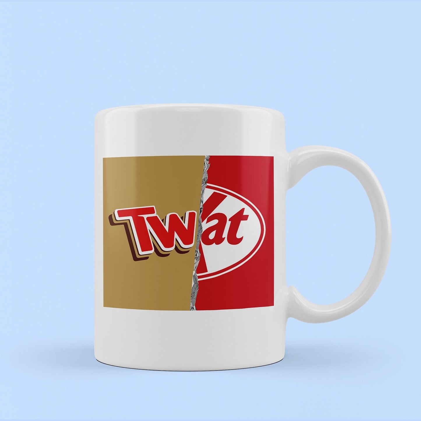 kitkat twat. funny offensive mug. adult humour mug. joke gift mug. white elephant gift.